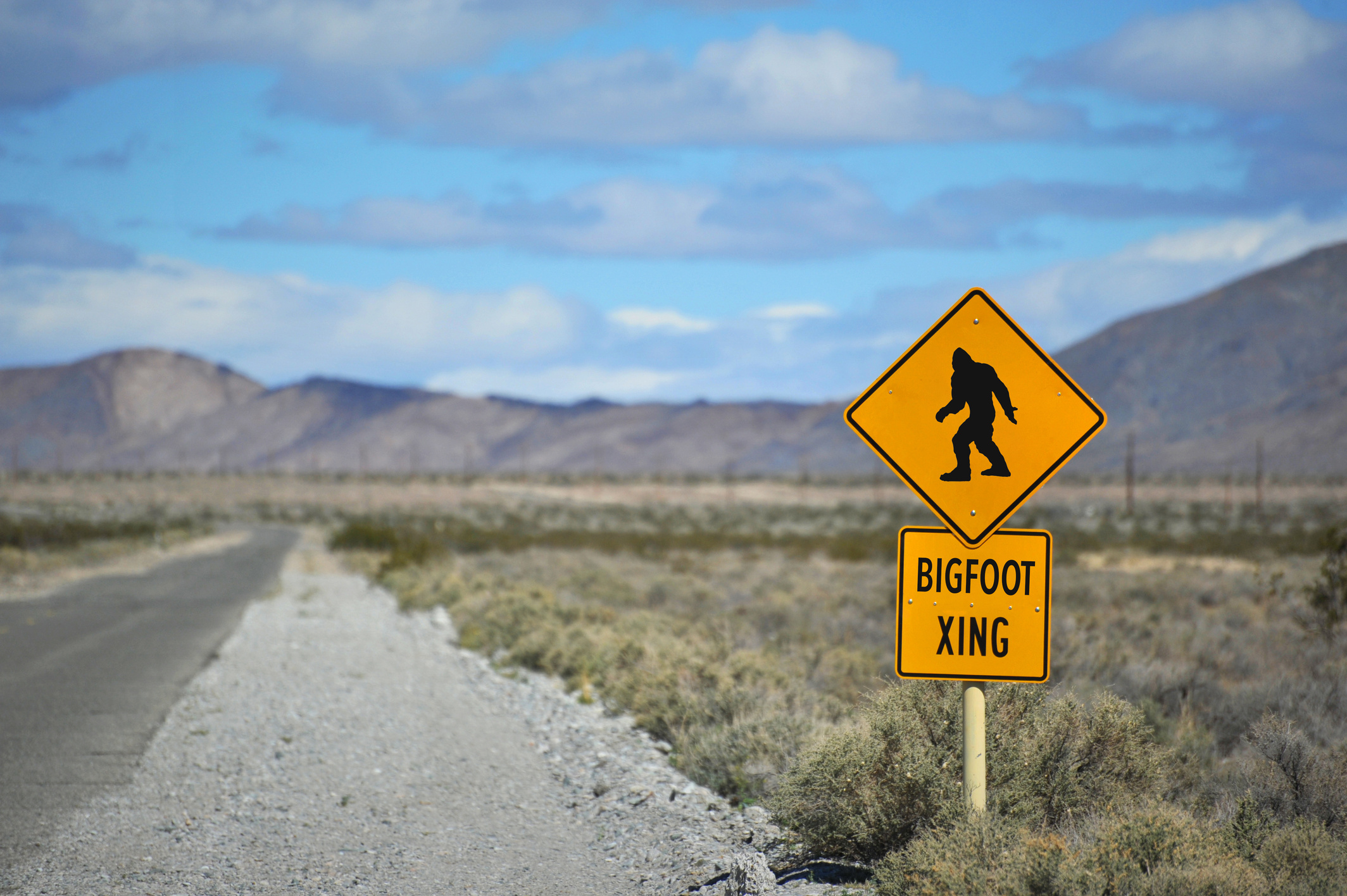 Bigfoot crossing sign