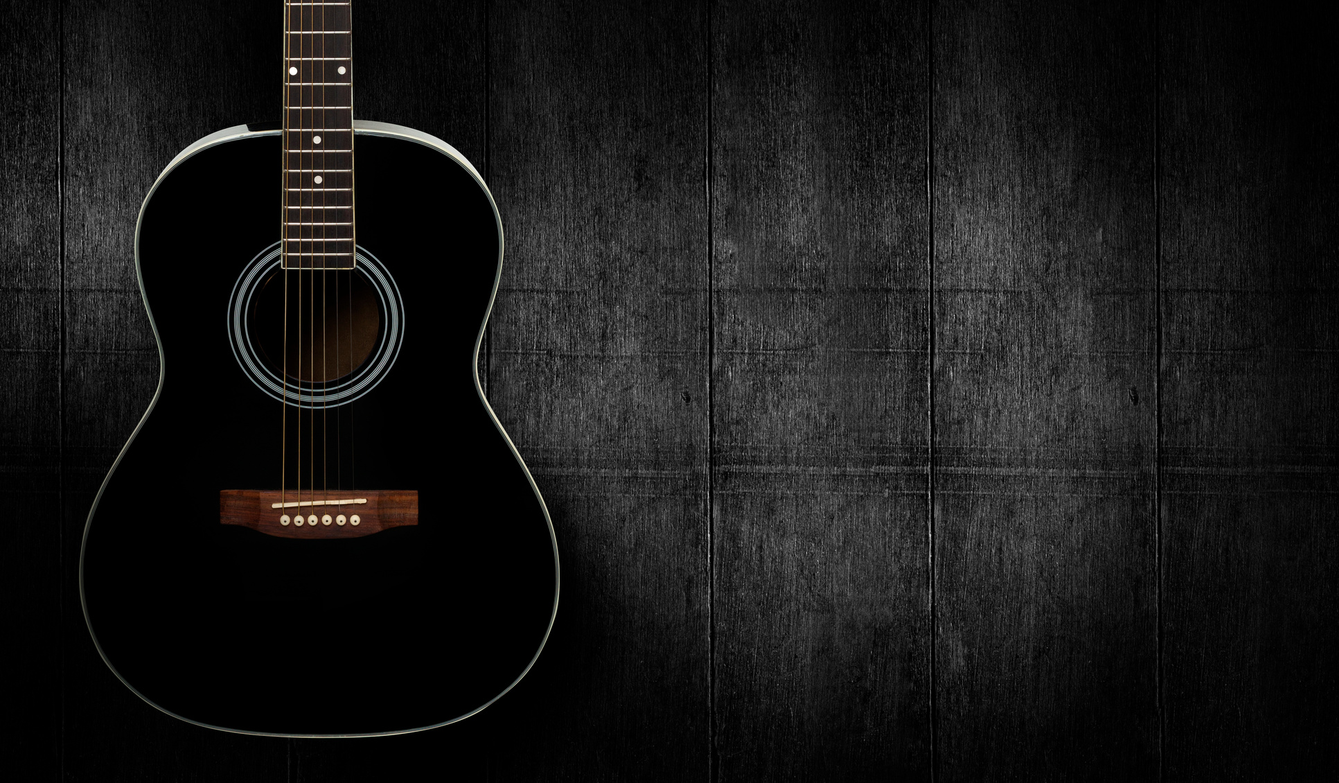 Black Acoustic Guitar 